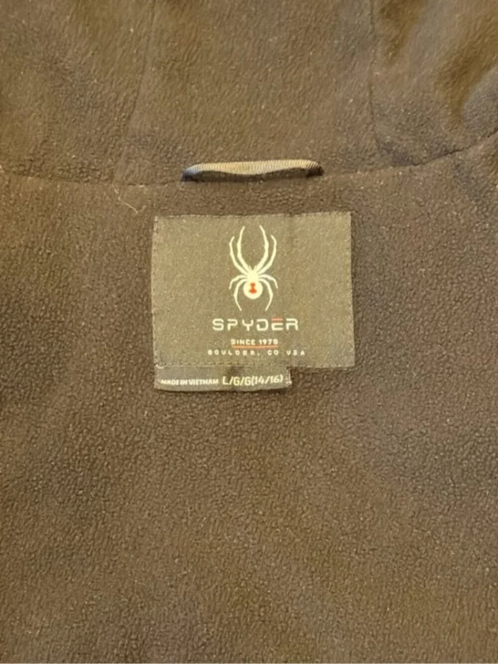 Spyder boys youth large 14/16 blue/black puffer coat